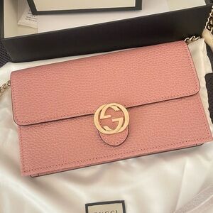 Gucci Pink Leather Shoulder Bag